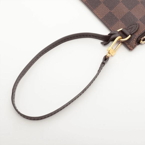 Authentic Louis Vuitton Neverfull MM damier ebene pouch red cherry lining - Picture 6 of 8